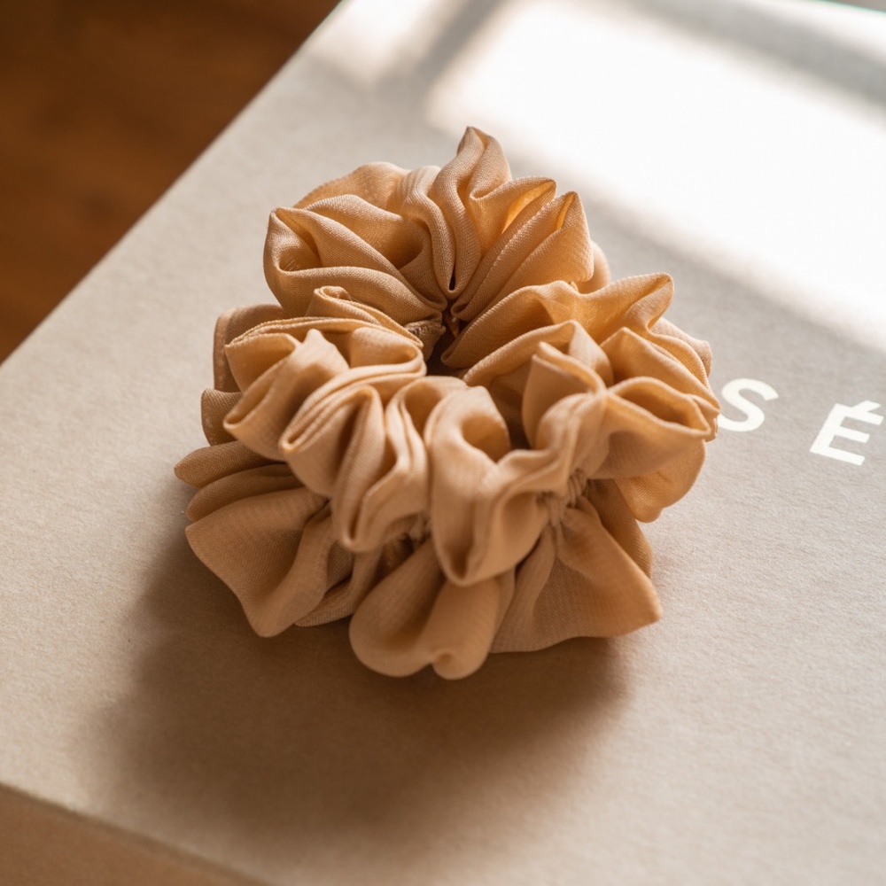 NEW Yellow Chiffon Hair Scrunchies
